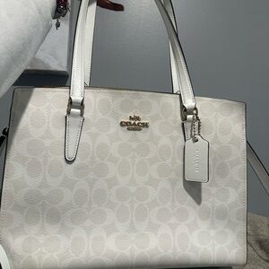 Coach Cream Signature Tote Bag